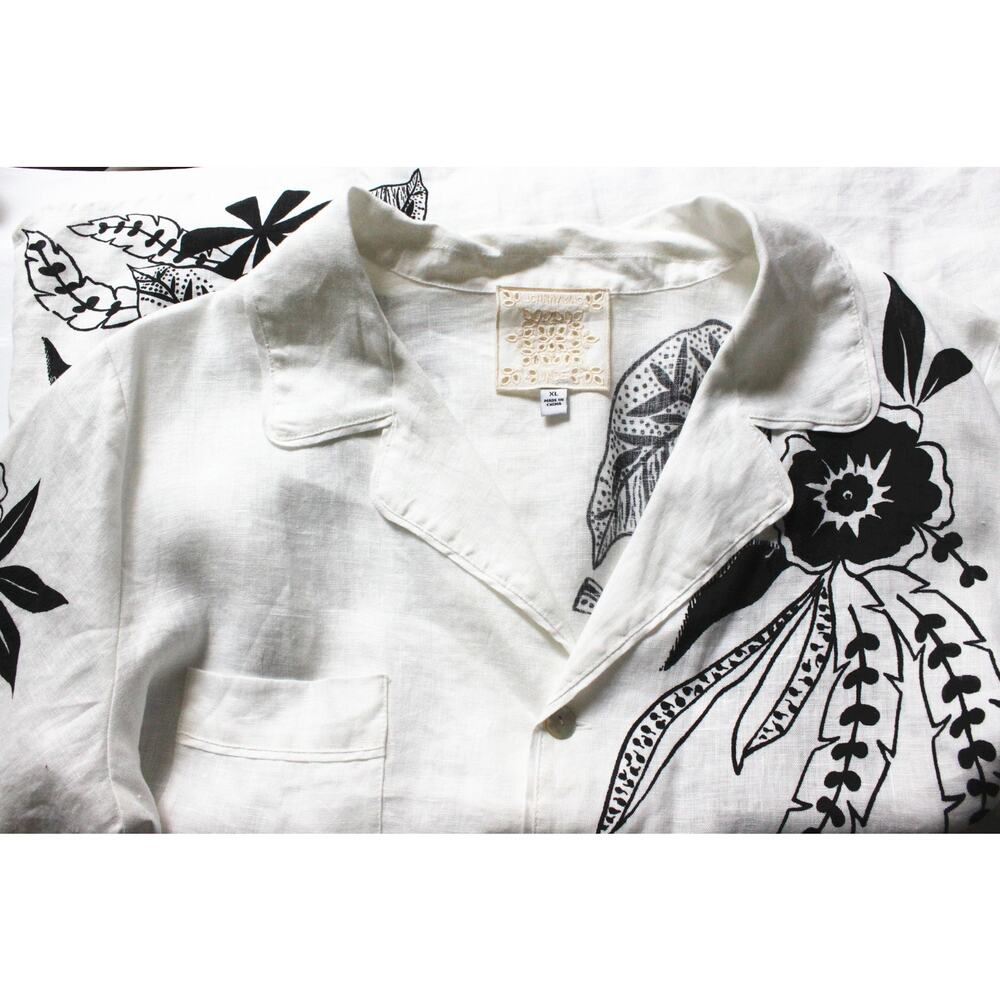 New Johnny Was Linen Camp Shirt, Size L - Picture 9 of 10